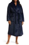 Nordstrom Shawl Collar Plush Navy Blue Peacoat