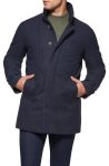 Norwegian Waterproof Herringbone Wool Blend Car Coat