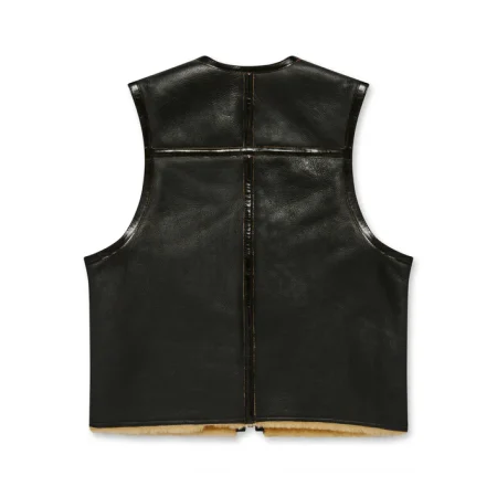 Our Legacy Men’s Reversible Black Shearling Vest.'