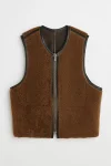 Our Legacy Men’s Reversible Brown Shearling Vest