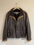 Overland Avenger A-2 Lambskin Leather Brown Bomber Jacket