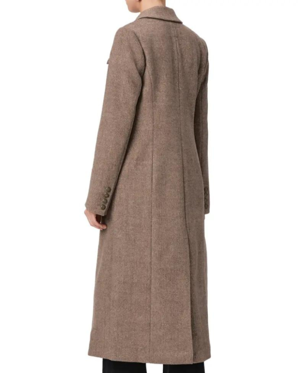 Paige Lucrezia Longline Rye Brown Multi Wool Blend Coat.