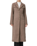 Paige Lucrezia Longline Rye Brown Multi Wool Blend Coat