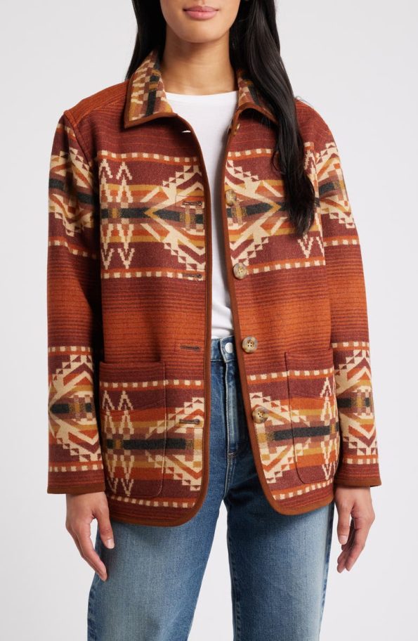 Pendleton Beacon Rock Copper Reversible Wool Coat.
