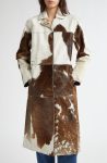 Saks Potts Gio Genuine Calf Hair Brown And White Cow Coat