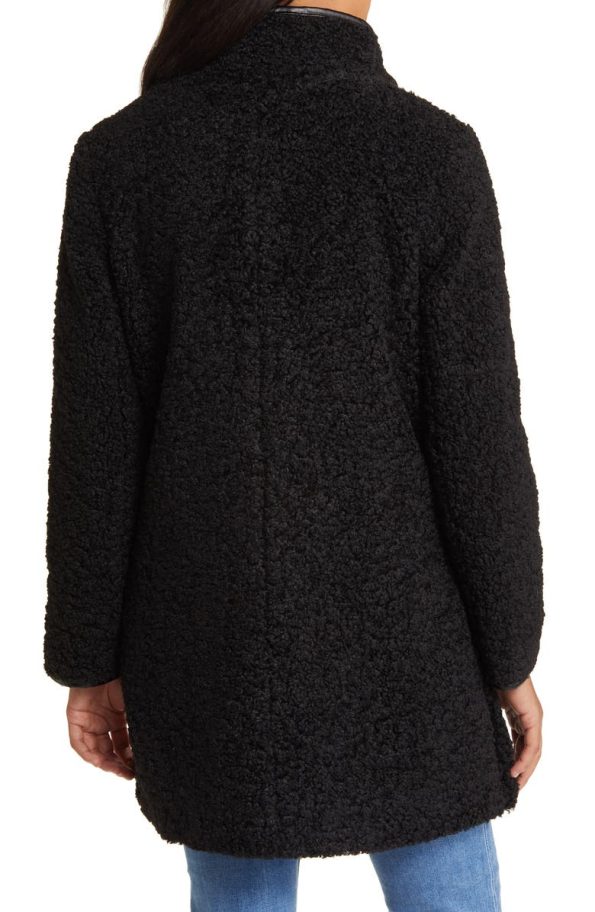 Sam Edelman Black Faux Fur Teddy Coat.