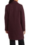 Sam Edelman Bouclé Burgandy Tweed Double Breasted Coat