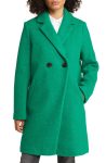 Sam Edelman Bouclé Green Tweed Double Breasted Coat