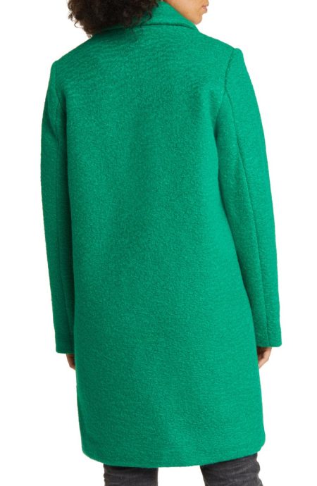 Sam Edelman Bouclé Green Tweed Double Breasted Coat.