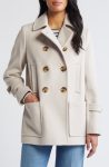 Sam Edelman Creamy Oatmeal Wool Blend Peacoat