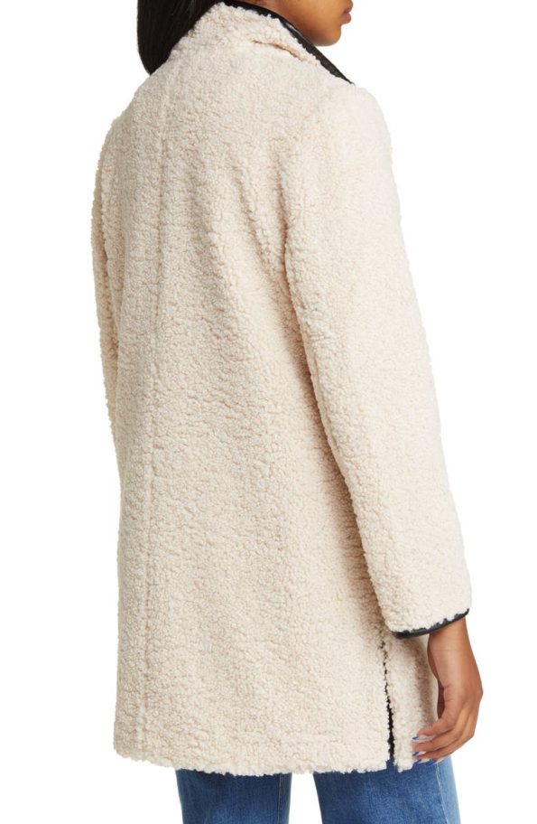 Sam Edelman Ivory Faux Fur Teddy Coat.