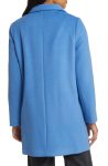 Sam Edelman Lake Blue Longline Wool Blend Coat