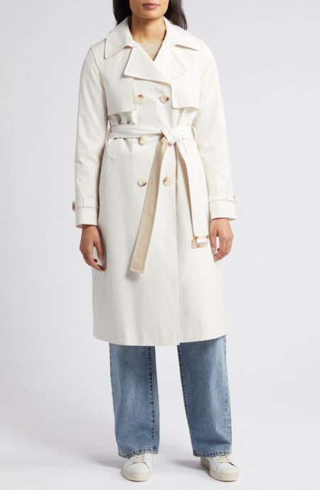 Sam Edelman Linen Corduroy Contrast Trench Coat