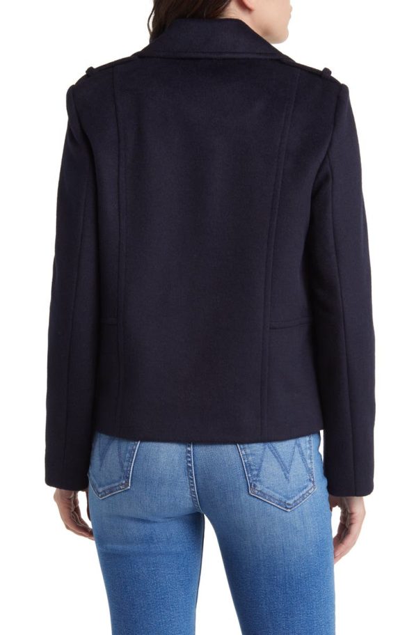 Sam Edelman Mavy Blue Wool Blend Peacoat.