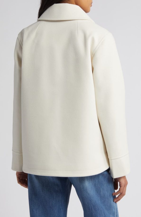 Sam Edelman Modern Ivory Patch Pocket Coat