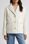 Sam Edelman Modern Ivory Patch Pocket Short Coat