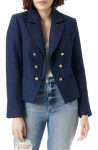 Sam Edelman Navy Blue Cheryl Open Front Crop Blazer