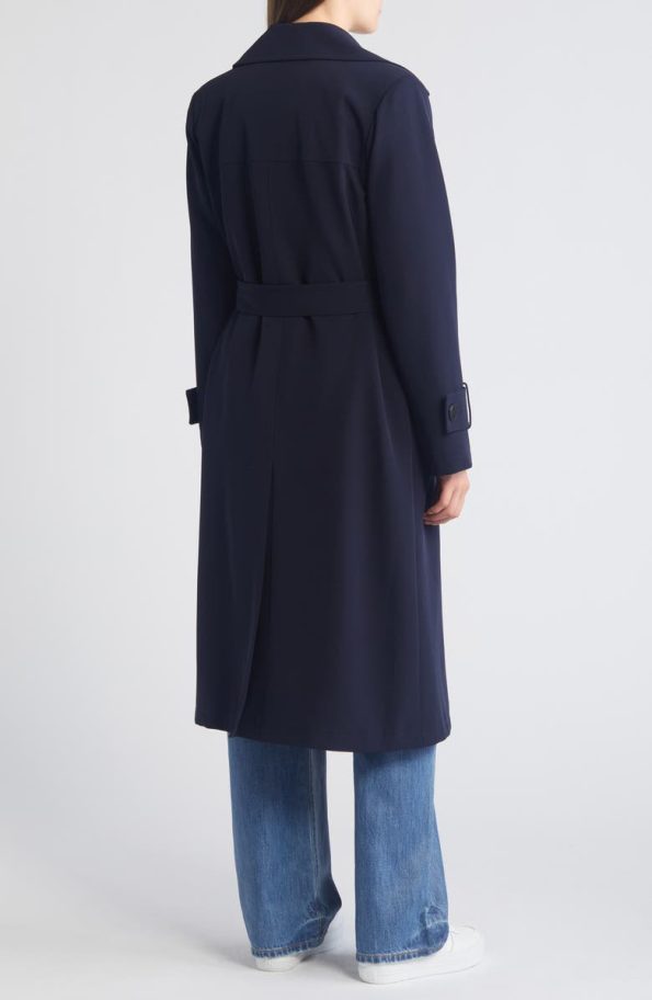Sam Edelman Navy Blue Double Breasted Belted Coat