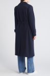 Sam Edelman Navy Blue Double Breasted Belted Trench Coat