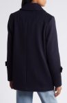 Sam Edelman Navy Blue Wool Blend Peacoat