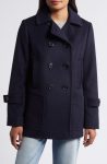 Sam Edelman Navy Blue Wool Blend Peacoat