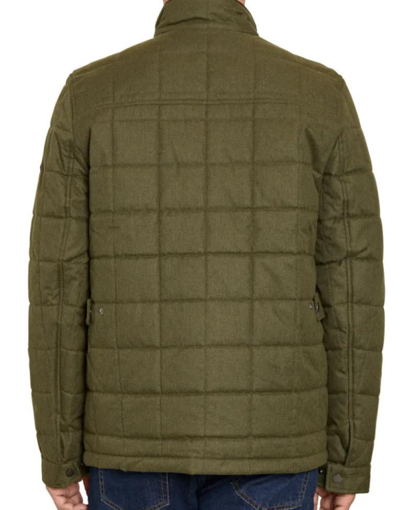 Sam Edelman Olive Faux Leather Trim Box Quilt Coa.