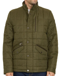 Sam Edelman Olive Faux Leather Trim Box Quilt Coat