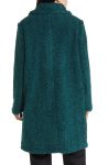 Sam Edelman Peacock Green Longline Teddy Fleece Coat