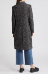 Sam Edelman Reefer Double Breasted Herringbone Tweed Coat