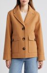Sam Edelman Stable Brown Patch Pocket Short Coat