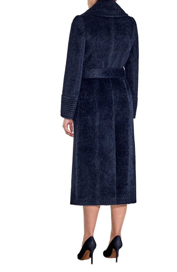 Sentaler Midnight Blue Wool & Alpaca Blend Bouclé Coat