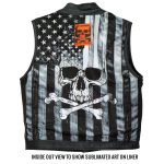 Skull Flag Liner Carry Conceal Hot Leather Vest