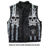 Skull Flag Liner Carry Conceal Hot Leather Vest