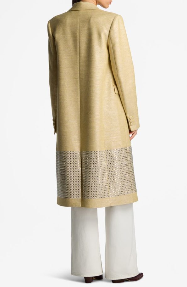 St. John Evening Metallic Twill Longline Jacket