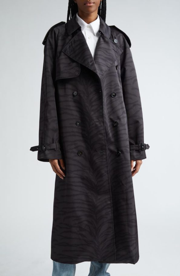 Stella Mccartney Tiger Print Nylon Trench Coat