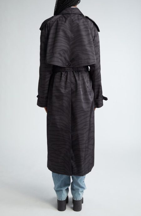 Stella Mccartney Tiger Print Nylon Trench Coat.