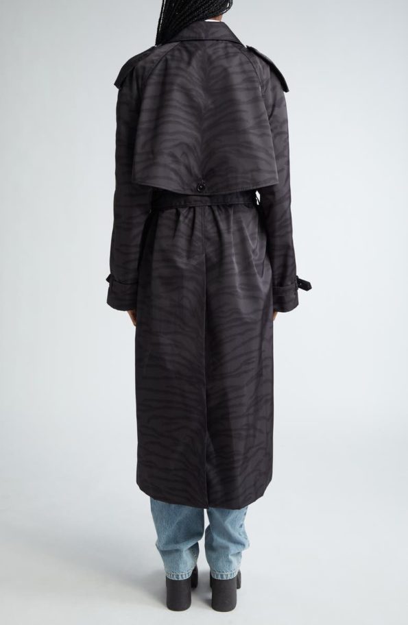 Stella Mccartney Tiger Print Nylon Trench Coat.