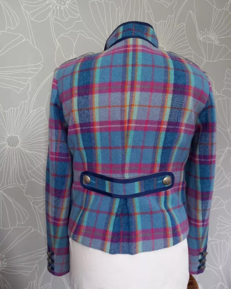 Stuning Designer Scottish Tartan Military Jacket