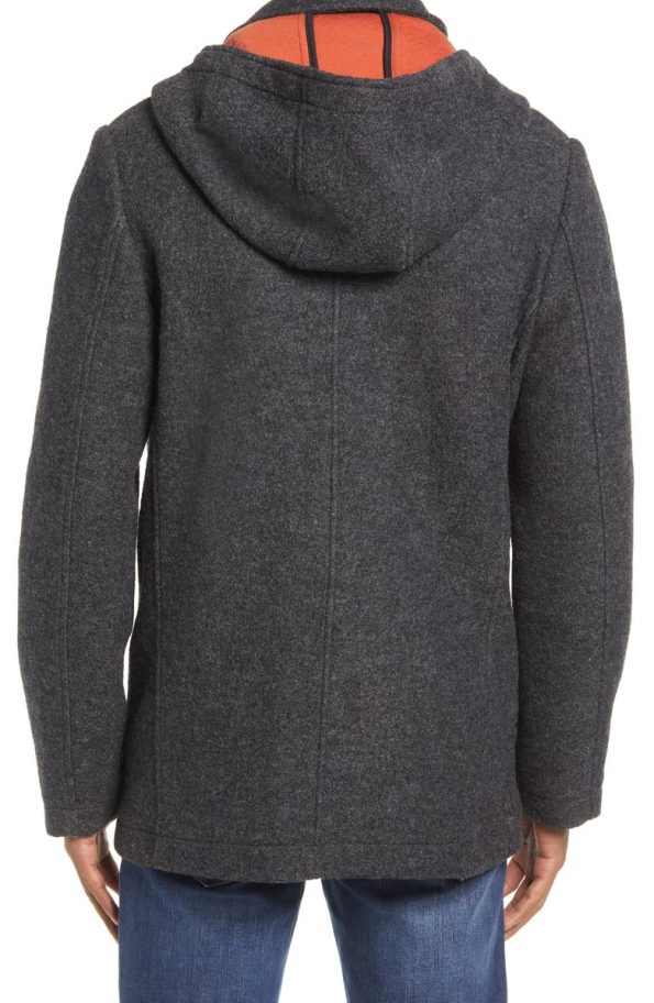 The Normal Brand Grey Balboa City Hooded Peacoat.