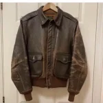 The Real Mccoy’s A-2 Mighty Eighth Brown Leather Flight Jacket