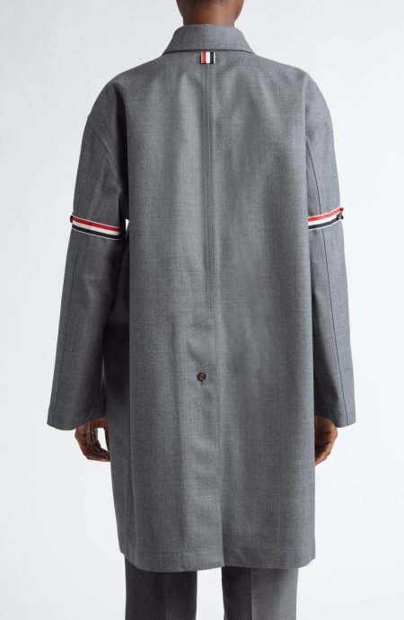 Thom Browne Tricolor Armband Water ResistantTwill Coat