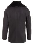 Thompson Black Melton Wool Coat