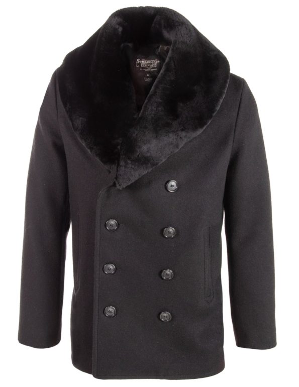 Thompson Black Melton Wool Coat
