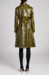 Tom Ford Olive Snakeskin Embossed Leather Trench Coat