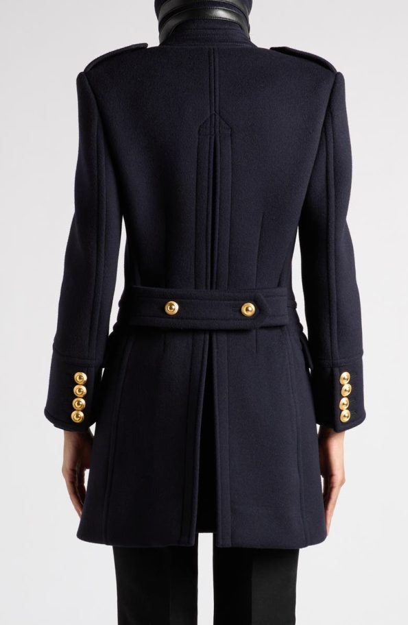 Tom Ford Virgin Dark Indigo Wool Felt Peacoat.