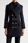 Tom Ford Virgin Dark Indigo Wool Felt Peacoat