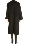 Toteme Annecy Open Front Black Wool & Cashmere Coat.