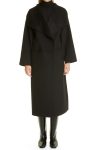Toteme Annecy Open Front Black Wool & Cashmere Coat.