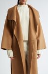 Toteme Annecy Open Front Camel Wool & Cashmere Coat
