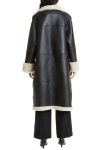 Toteme Signature Black And White Lambskin & Shearling Coat